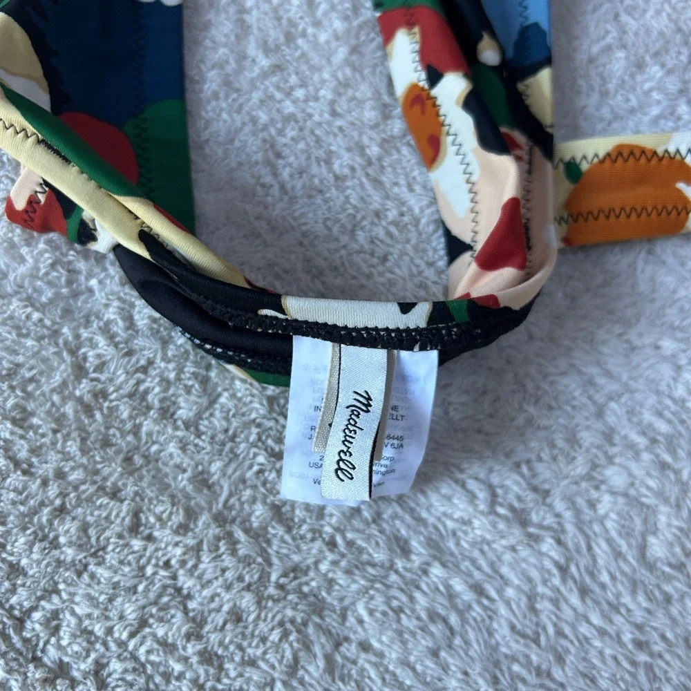 Madewell Second Wave Knot Front Bikini Top Floral AI632 Multicolor Small